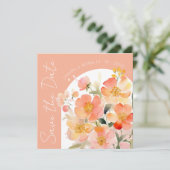 Save The Date Mariage Floral Arch Orange Peach moderne (Debout devant)