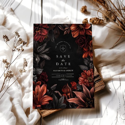 Save The Date Mariage floral Art nouveau