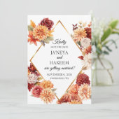 Save The Date Mariage Floral Automnal (Debout devant)