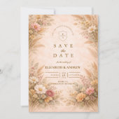 Save The Date Mariage Floral Automnal Doux (Devant)