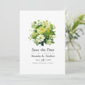 Save The Date Mariage Floral aux Teintes de Vert (Debout devant)