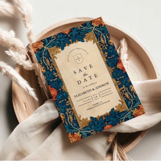 Save The Date Mariage Floral Baroque Vintage