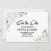 Save The Date Mariage floral blanc (Devant)