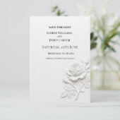Save The Date Mariage Floral Blanc (Debout devant)