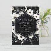 Save The Date Mariage floral blanc d'élégance simple (Debout devant)
