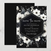 Save The Date Mariage floral blanc d'élégance simple (Devant / Derrière)