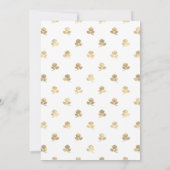 Save The Date Mariage floral bleu aqua et or (Dos)