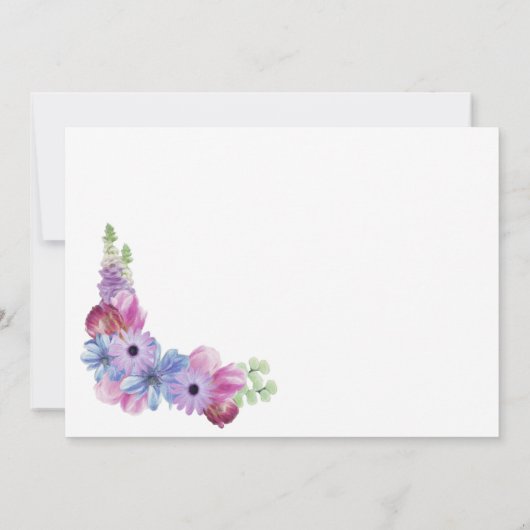 Save The Date Mariage floral bleu et rose poussiéreux Enregistre (Dos)