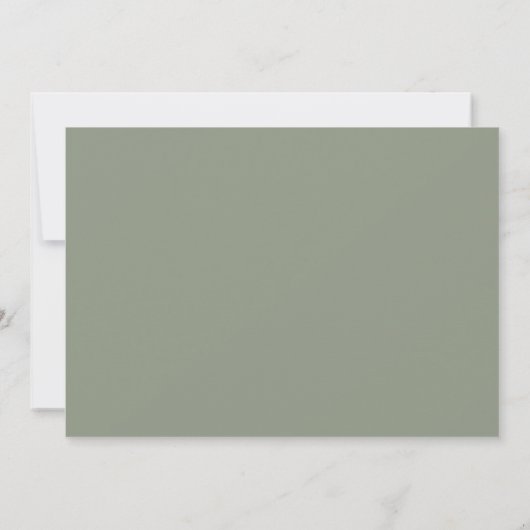 Save The Date Mariage Floral Bohème Blanc Moderne Vert Sauge (Dos)