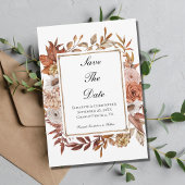 Save The Date Mariage Floral Boho en terre cuite