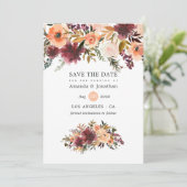 Save The Date Mariage floral Bordo Peach (Debout devant)