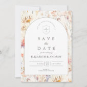 Save The Date Mariage Floral Botanique Moderne (Devant)