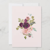 Save The Date Mariage floral bourguignon et roux Enregistrer la  (Dos)