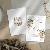 Save The Date Mariage Floral Campagnard Pampas Effrayant Rustiqu