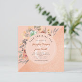 Save The Date Mariage floral chic en cuivre (Debout devant)