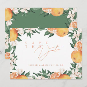 Save The Date Mariage Floral Citron Méditerranéen Élégant