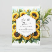 Save The Date Mariage floral classique de tournesol (Debout devant)