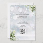 Save The Date Mariage Floral Code QR de la Végétation d'Hiver (Dos)