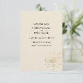 Save The Date Mariage floral crème et or (Debout devant)