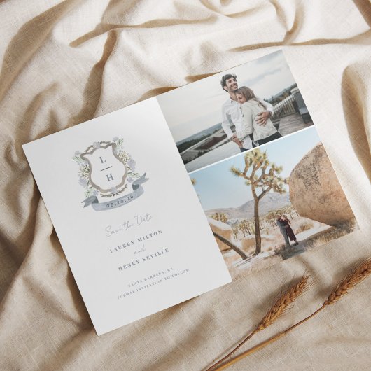 Save The Date Mariage Floral Crest