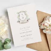 Save The Date Mariage Floral Crest