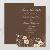 Save The Date Mariage floral d'automne aux fleurs sauvages (Devant / Derrière)