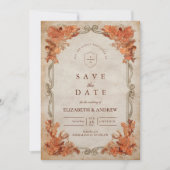 Save The Date Mariage Floral d'Automne Rustique (Devant)