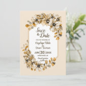 Save The Date Mariage Floral d'Automne Rustique (Debout devant)