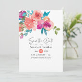 Save The Date Mariage floral de Coral et Fandango (Debout devant)