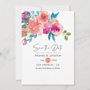 Save The Date Mariage floral de Coral et Fandango