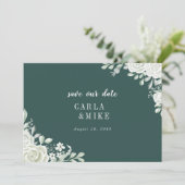 Save The Date Mariage Floral de Feuille Verte (Debout devant)