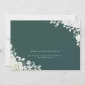 Save The Date Mariage Floral de Feuille Verte (Dos)