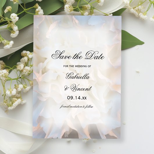 Save The Date Mariage floral de la carnation blanche Enregistrer