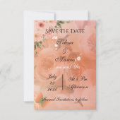 Save The Date Mariage floral de Peach Fuzz Enregistrer la date (Devant)