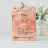 Save The Date Mariage floral de Peach Fuzz Enregistrer la date (Debout devant)