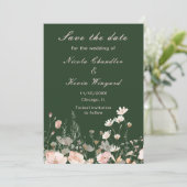 Save The Date Mariage floral de printemps aux fleurs sauvages ro (Debout devant)