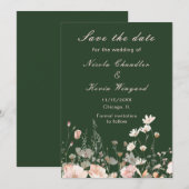 Save The Date Mariage floral de printemps aux fleurs sauvages ro (Devant / Derrière)
