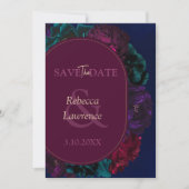 Save The Date Mariage floral de ton de bijou (Devant)