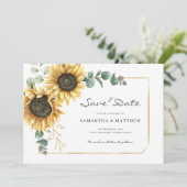 Save The Date Mariage floral de tournesol Eucalyptus (Debout devant)