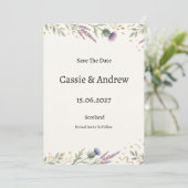 Save The Date Mariage Floral de Verdure Bleu (Debout devant)
