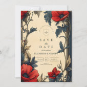 Save The Date Mariage Floral décoratif Art Nouveau (Devant)