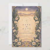 Save The Date Mariage Floral Désertique Terrien (Devant)