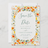 Save The Date Mariage floral d'été coloré (Devant)