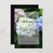 Save The Date Mariage floral d'hortensia élégant (Devant / Derrière)