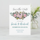 Save The Date Mariage floral doux (Debout devant)