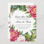 Save The Date Mariage floral du Primrose d'hiver (Devant / Derrière)