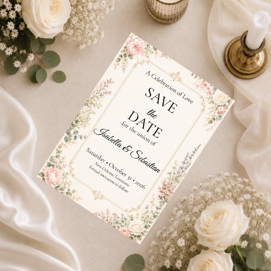 Save The Date Mariage Floral Élégant