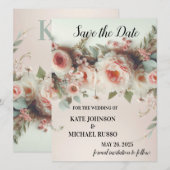 Save The Date Mariage Floral Élégant (Devant / Derrière)