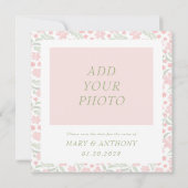 Save The Date Mariage Floral Élégant Aquarelle Rose  (Dos)