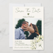 Save The Date Mariage floral élégant et verdoyant (Devant)